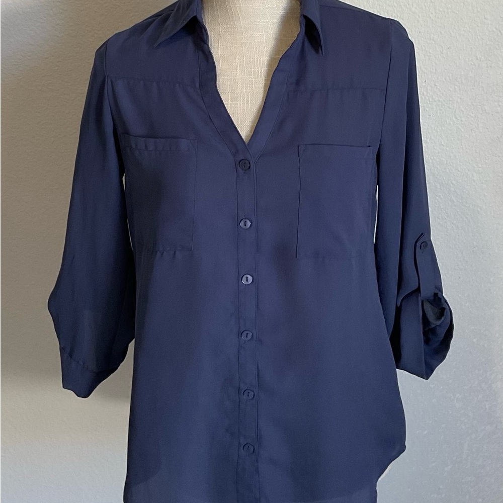 Iz Byer Slate Blouse